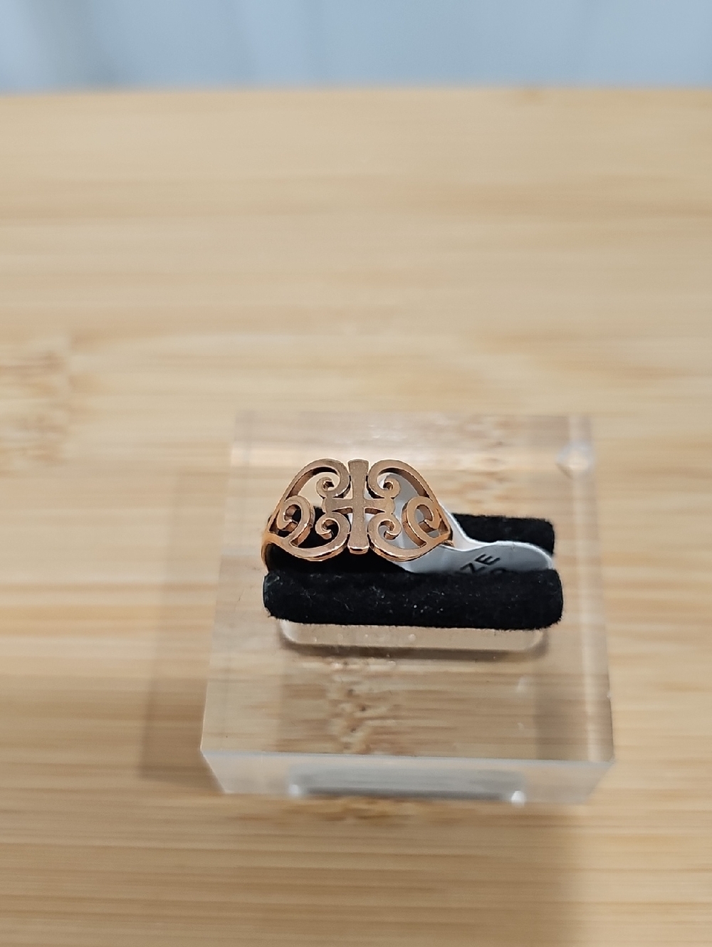 Rose Gold Filigree Swirl Women's Ring